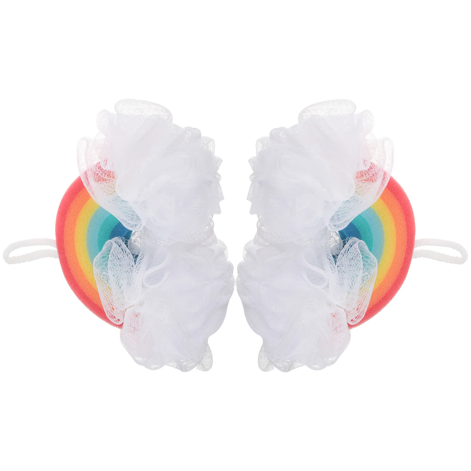 

2 Pcs Baby Bath Rainbow Sponge Shower Sponges Scrubbers Kids Ball Facial