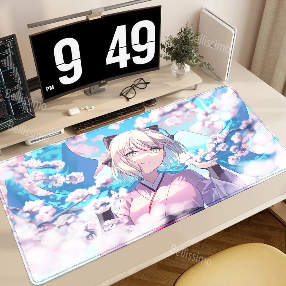 Anime FateGrand Order Okita Souji Mouse Pad Large Rubber Tablepad PC Game Mousepad Laptop Desk Pad XXL Nonslip Keyboard MouseMat