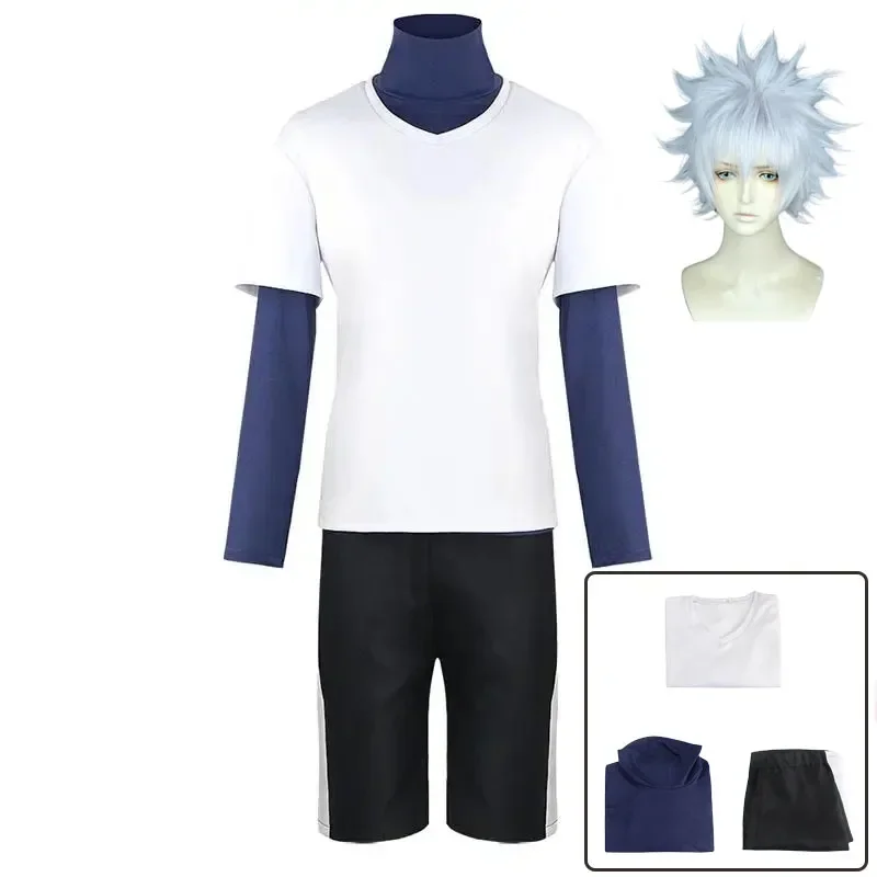 Killua Zoldyck Cosplay Costume Wig Halloween Christmas Party Outfits Killuar Suits Anime Role Play for Comic Con