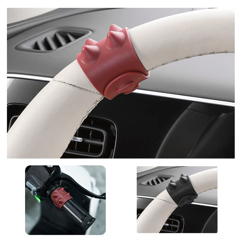 Silicone Steering Wheel Massage Band Center Return Marker Motorcycle Anti Slip Palm Relief Grip Strip Car Interior Accessories