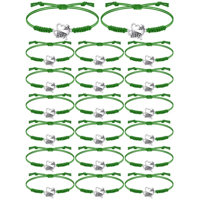 20Pcs Cheerleader Gifts Girls Cheerleading Bracelet Adjustable Charm Bracelets Cheer Heart Jewelry Team Cheerleading Accessories 2