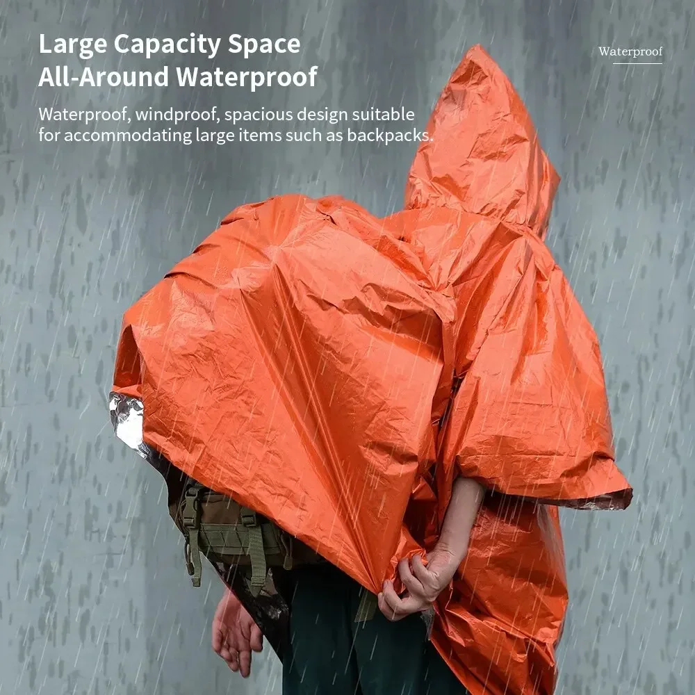 C9 Outdoor Poncho Raincoat Rain Coat Camping Raincoat For Rain Waterproof Survival Emergency Reflective Clothing Camping Gear