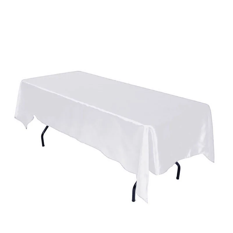 

1pcs/lot Satin White/Black Tablecloth Rectangular Hotel Banquet Table Cloth For Wedding Party Table Cover Home Decoration