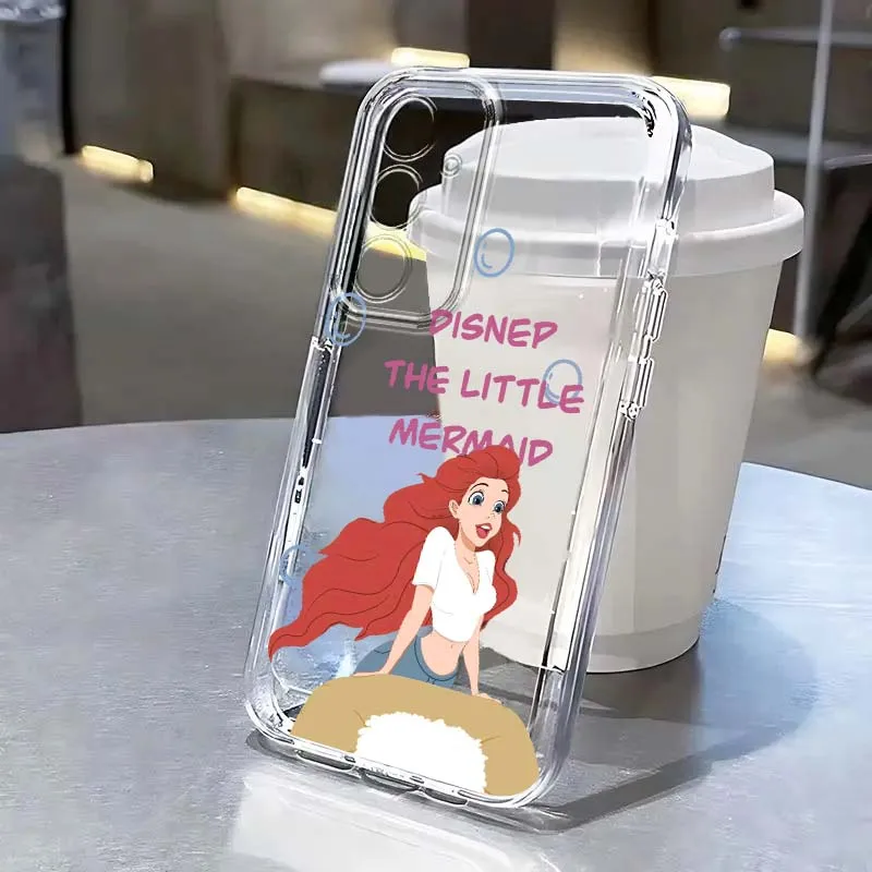 

Disney Little Mermaid Cartoon For Samsung Galaxy S25 S24 S23 S22 S21 S20 Edge Plus Ultra FE 5G Transparent Soft Cover Phone Case