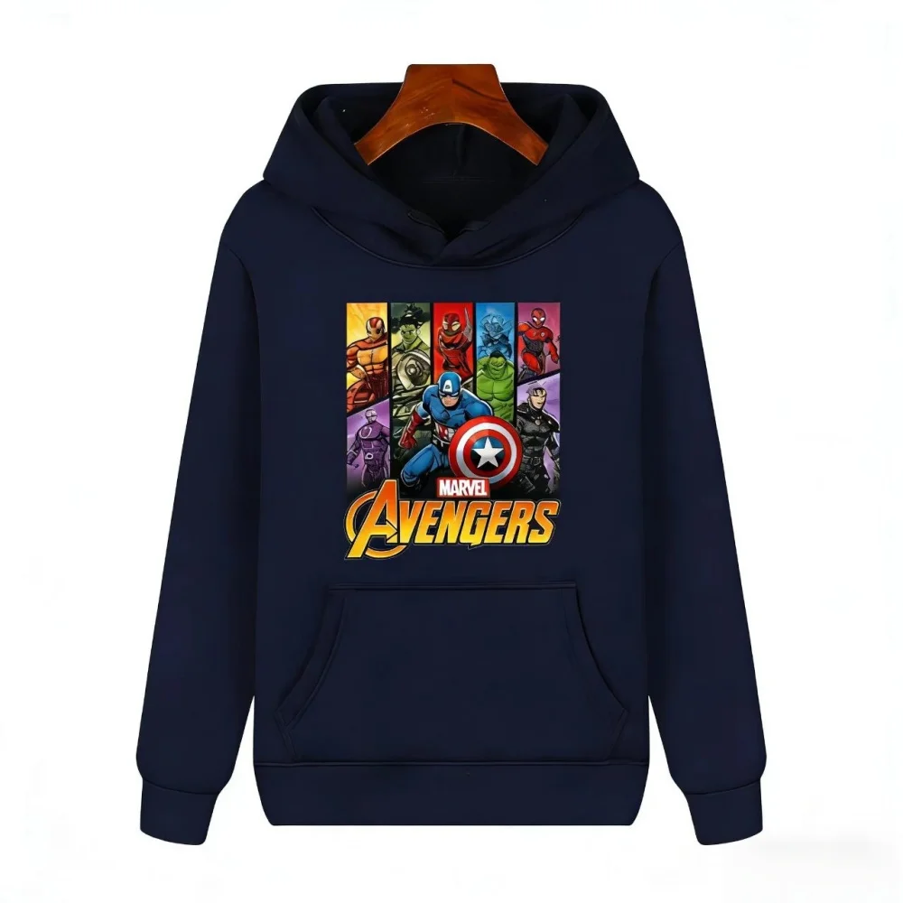 Marvel collaboration hoodie Iron Man Spider Man Team print Spring and Autumn casual hoodie unisex