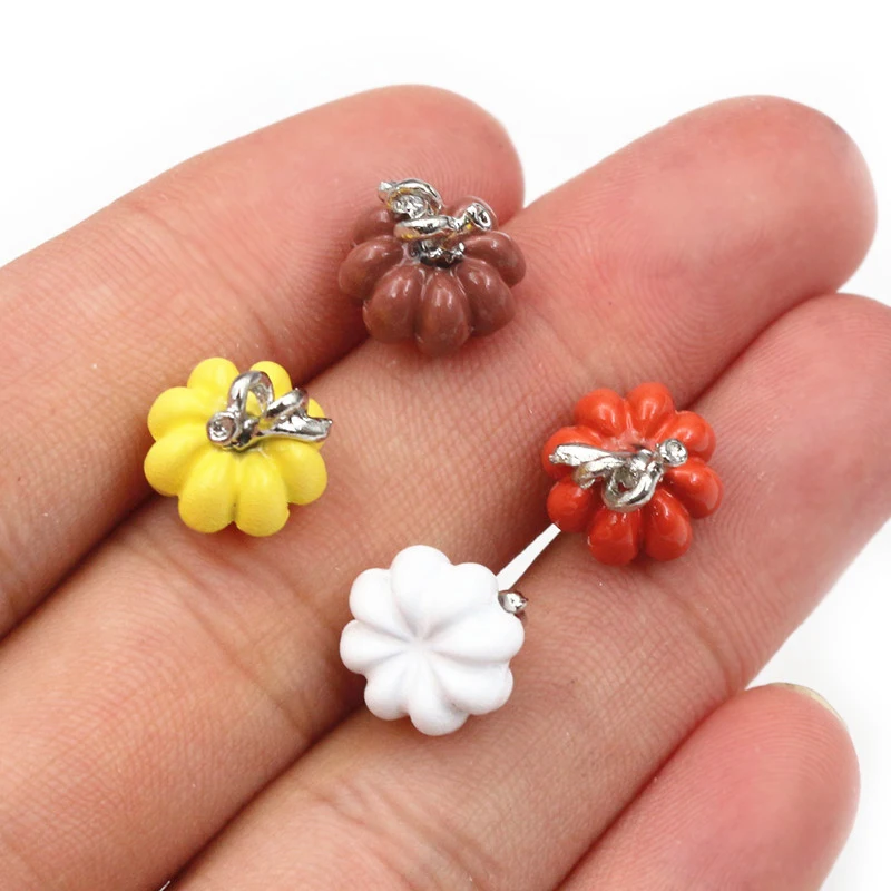 10pcs/lot 10x11mm 3D Enamel Pumpkin Charms Pendant DIY Jewelry Making Findings Supplies for Necklace Bracelet