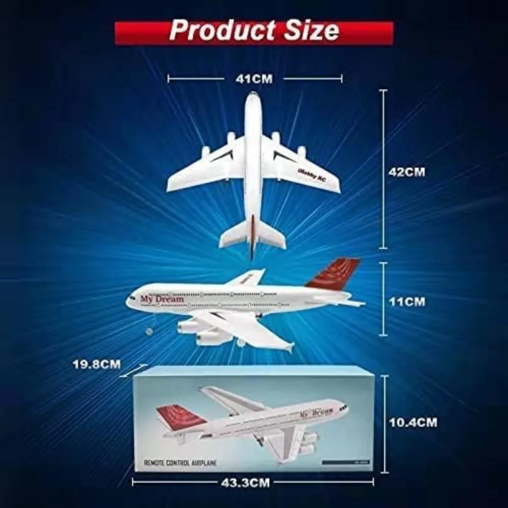 Pronto para voar avião RC de 3 canais de 2,4 GHz com envergadura de 410 mm, giroscópio de 6 eixos para voo estável, adequado para crianças e adultos iniciantes