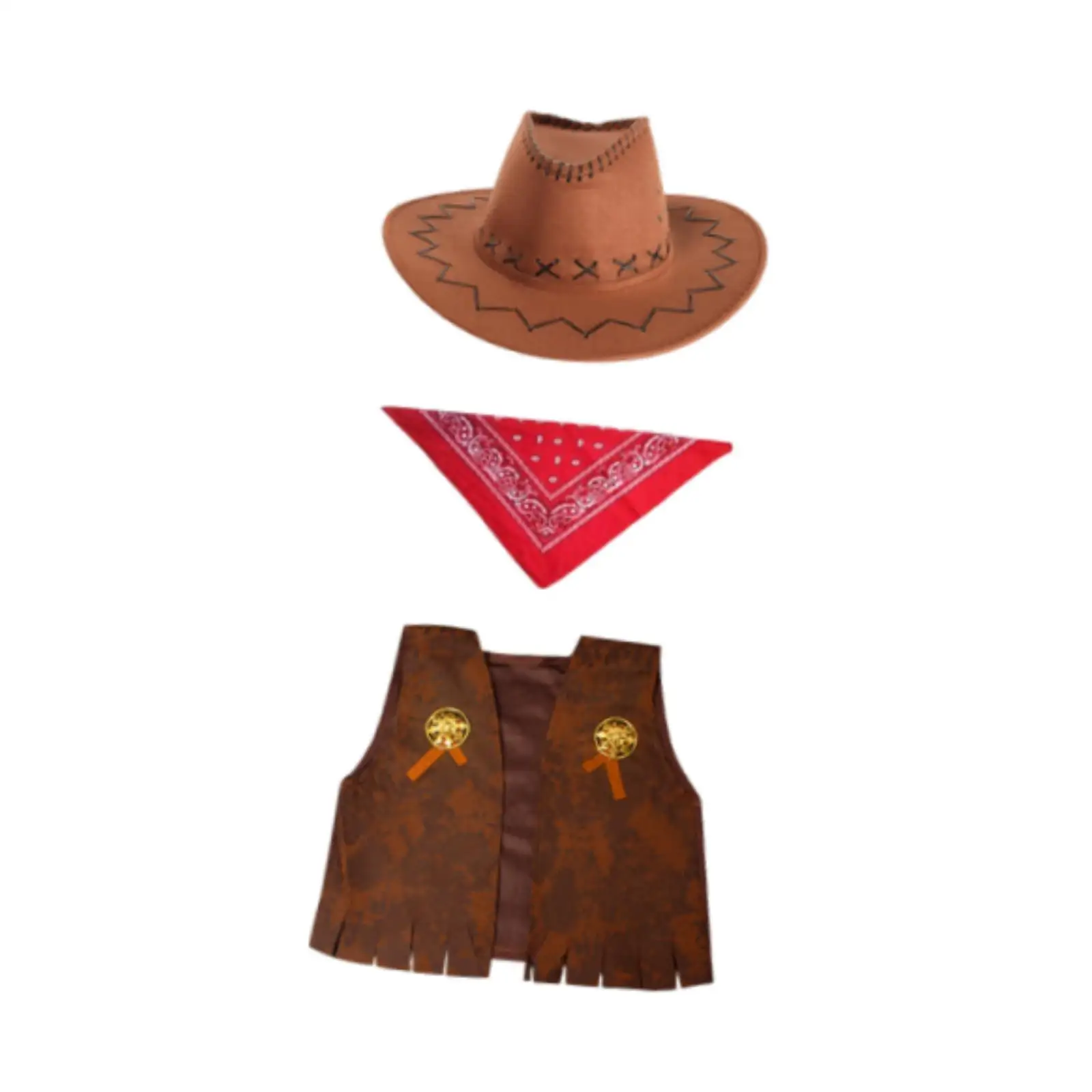 

Western Cowboy Costume Set for Kids Halloween Dress up for Stage Performance