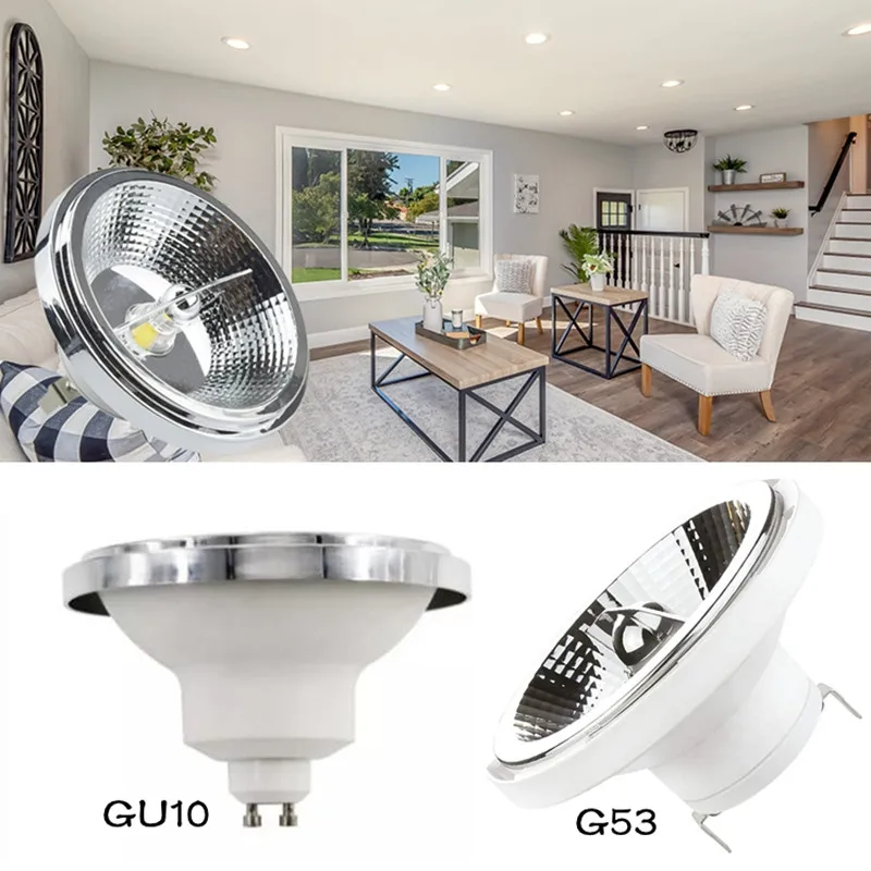 1pcs Dimmable COB AR111 Lamp Replace Halogen Lamp 10W/15W LED ES111 Spotlight G53 GU10 LED Bulb Lamp 220V 12V Indoor lighting