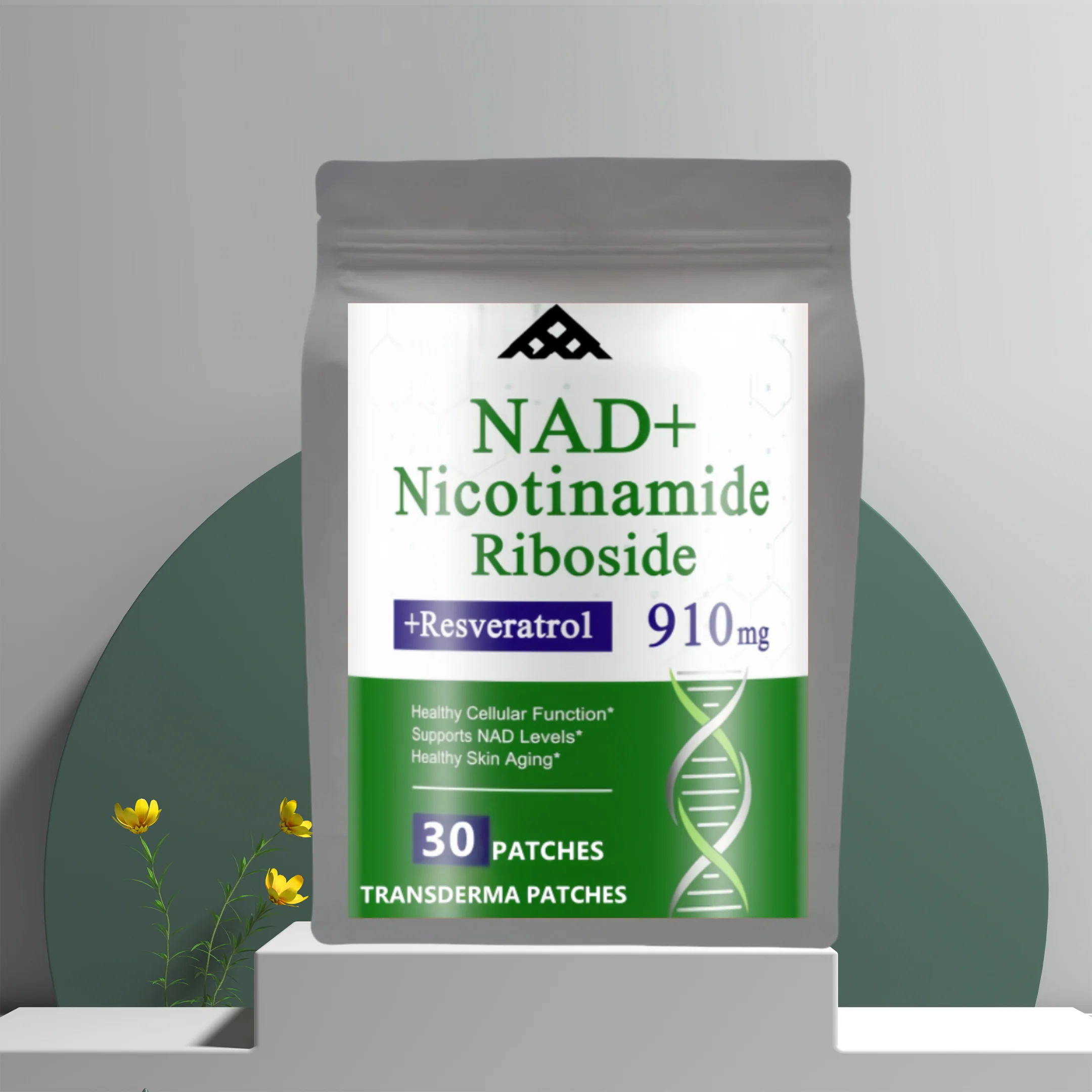 30 Patches Nad Transdermal Patches With Resveratrol Supports For Muscle, Energy, Focus For Men And Women