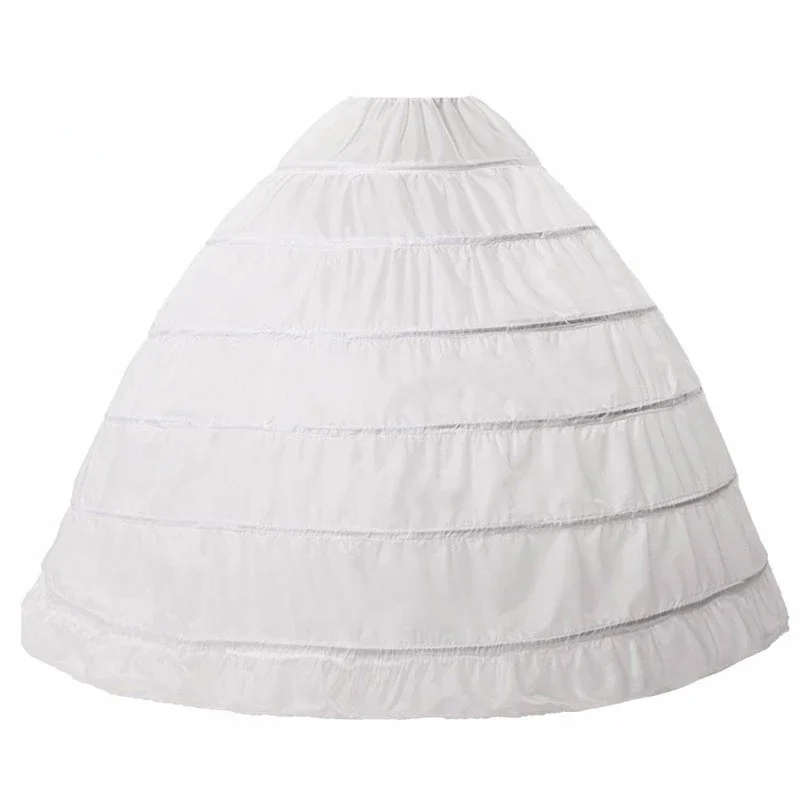 Nieuwe Zwart/Wit/Groen 6 Hoops Petticoats Voor Trouwjurk Baljurken Crinoline Onderrok Saiote De Noiva Zes hoepel