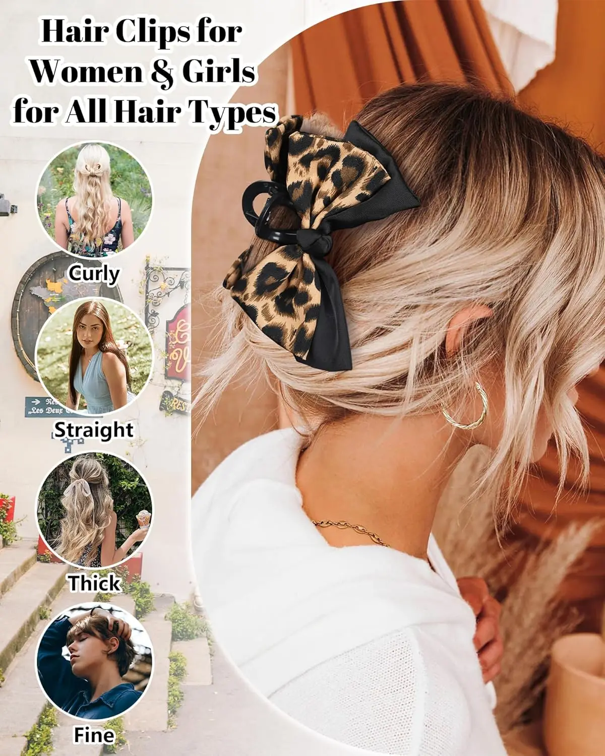 1 szt. Spinka do włosów w kształcie kokardki w panterkę dla kobiet, modne akcesoria do włosów, antypoślizgowe, do grubych i cienkich włosów, czerwone aksamitne klamry do włosów.