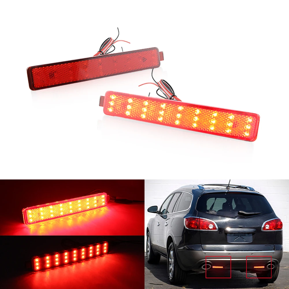 2×for Cadillac CTS CTS-V/Chevrolet Equinox Trailblazer SS/Buick Enclave/GMC Acadia Rear Bumper Brake Lamps LED Tail Fog Lights