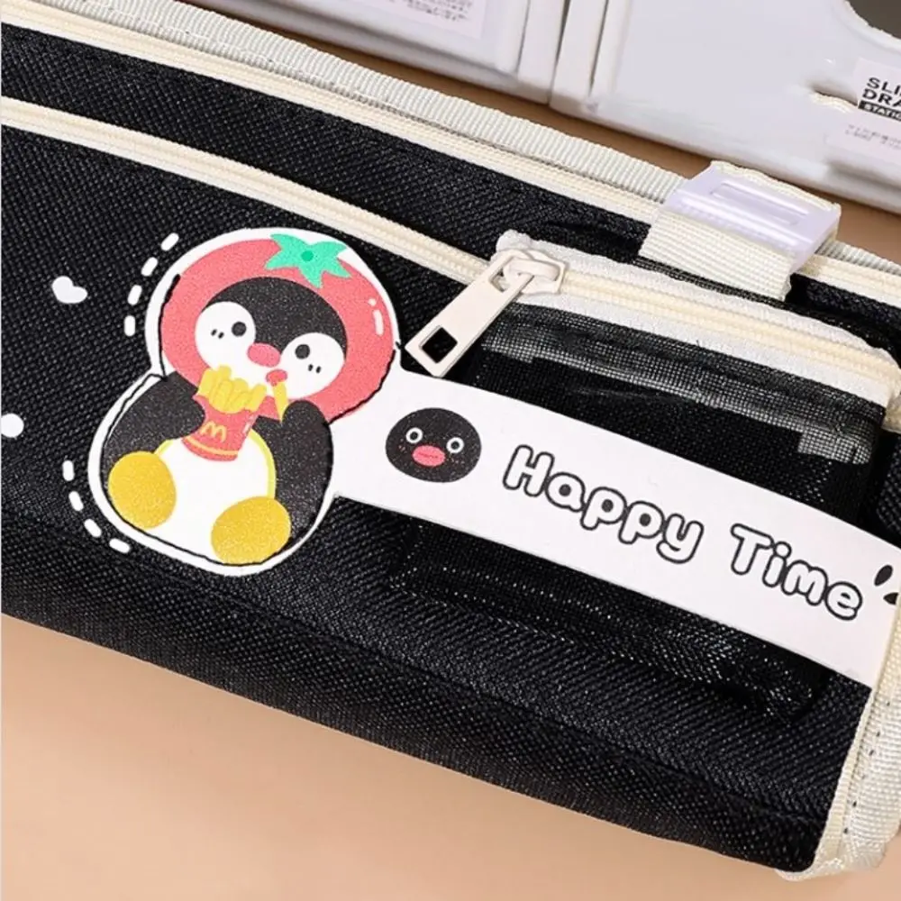 Storage Pouch Kawai Oxford Pencil Bag Creative High Capacity Penguin Pen Case Cute Portable Stationery Storage Bag Kids Gifts