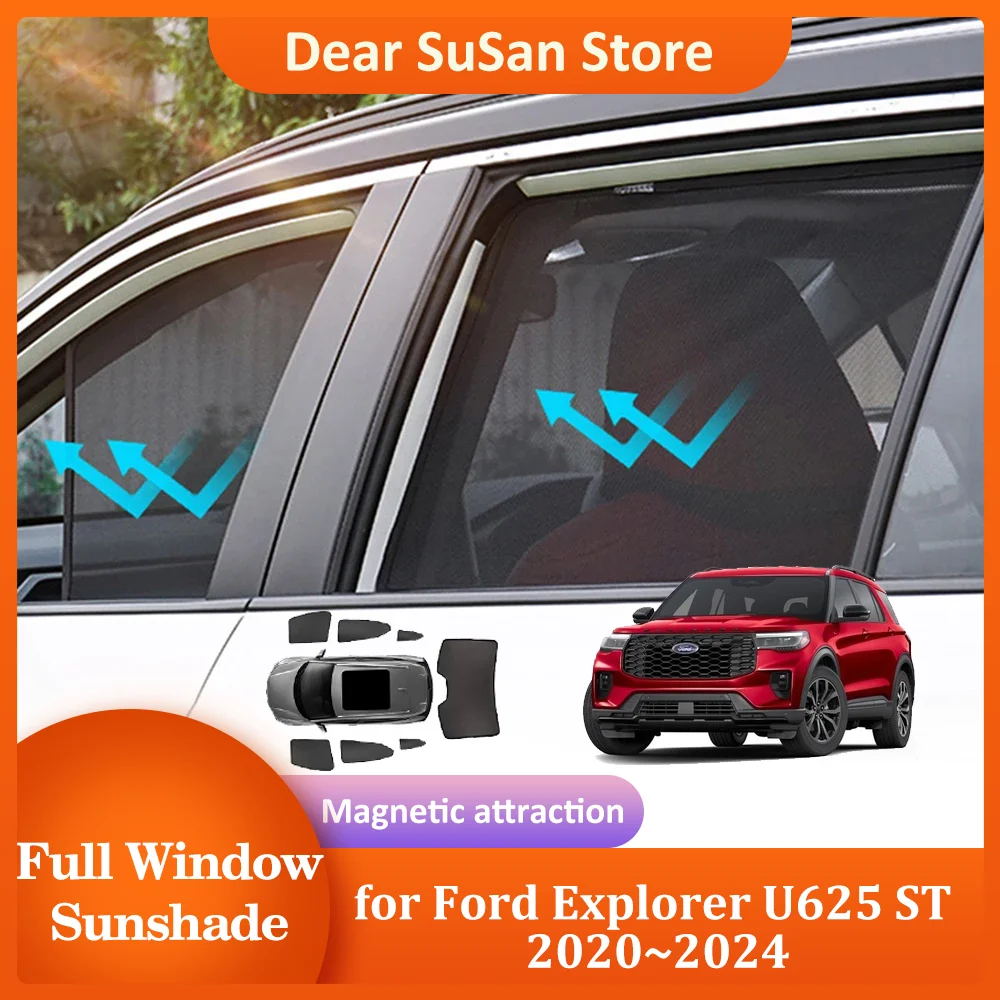 

Car Magnetic Sunshade for Ford Explorer U625 ST 2020~2024 Roof Windshield Side Window Curtain Sun Visor Sunroof Cover Accessorie