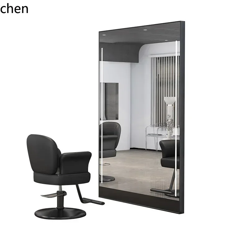 X9 Freistehender Schrankspiegel, doppelseitig, für Friseursalons, Edelstahl-Ganzkörperspiegel