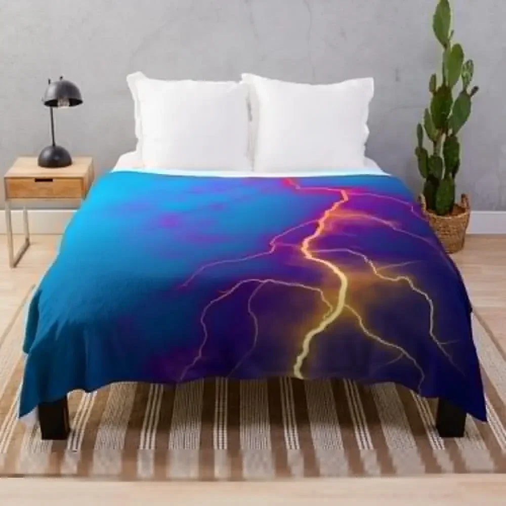 

Lightning strike background Throw Blanket Personalized Gift Kid'S for winter Bed linens Blankets