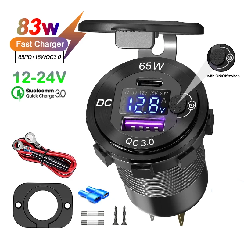 83W 12V/24V Usb Car… - image