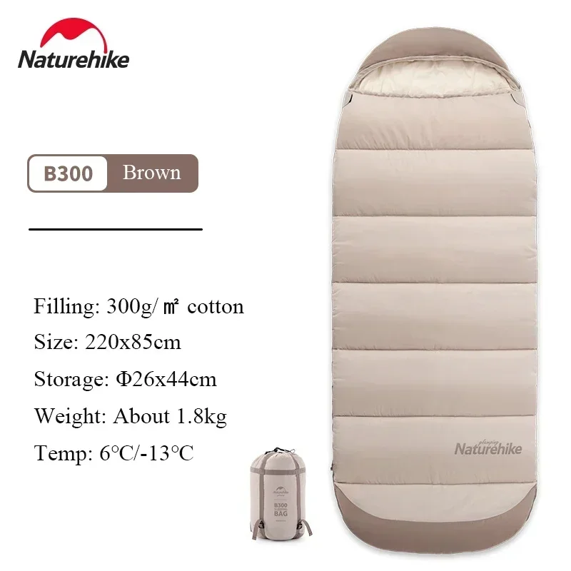 Naturehike 2024 Outdoor Sleeping Bag Feeder Chunhui Sleeping Bag Adult Tent Camping Outdoor Autumn and Winter Thick Down Cotton