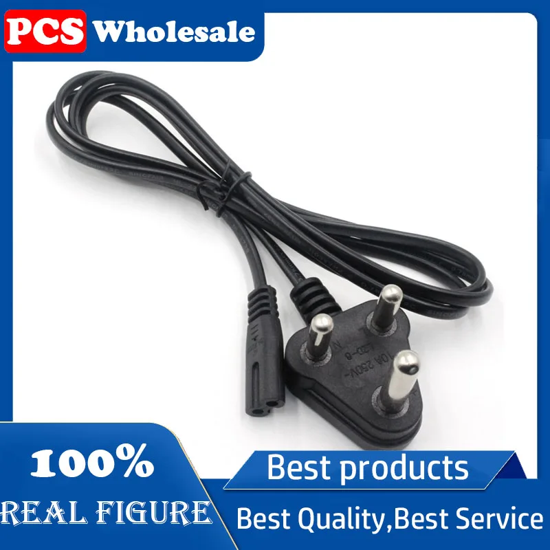 1.5m large South African eight-figure tail power cord India three-plug eight-figure plug cable is connected to the charging cabl