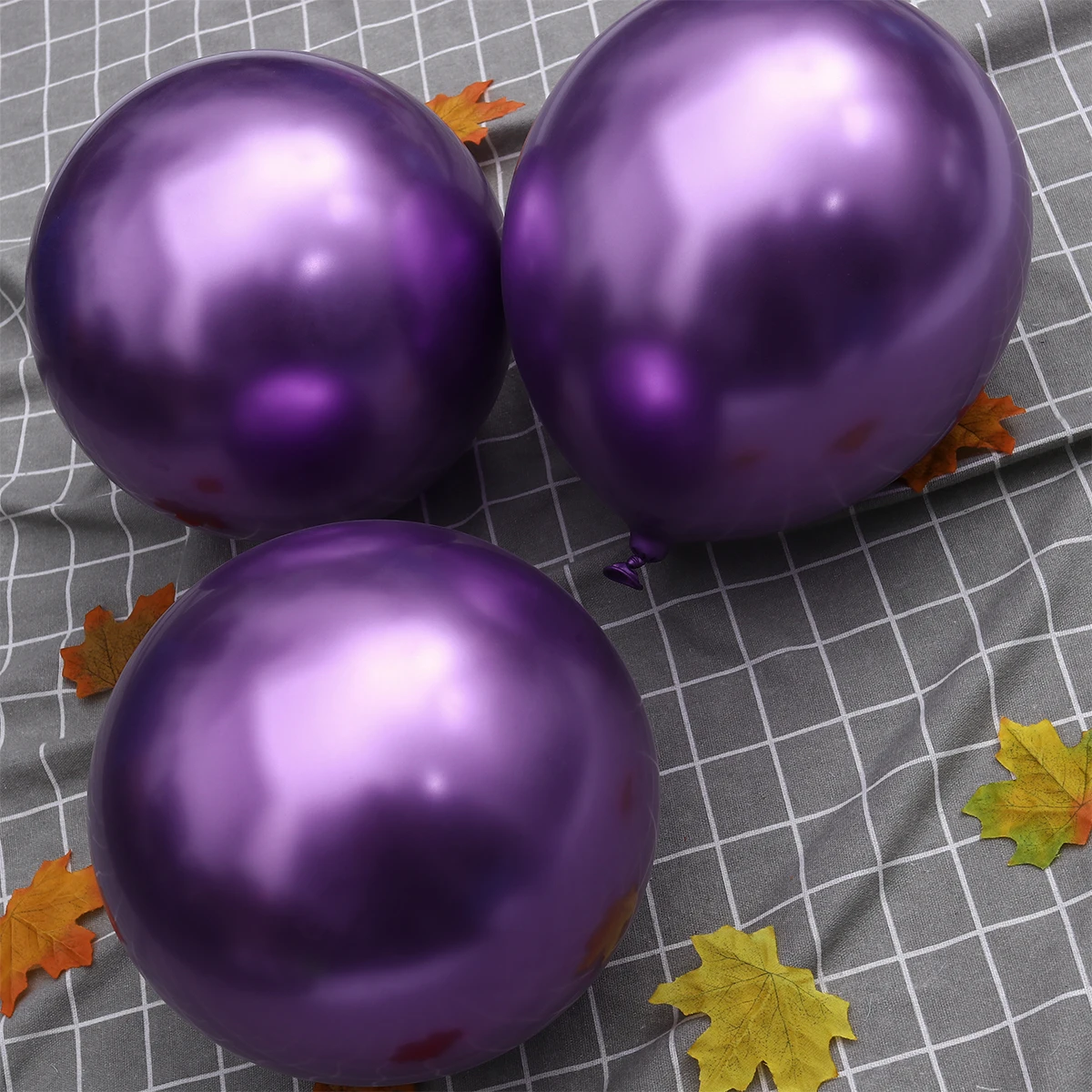 

50 Pcs Balloons Shiny Metallic Ballon Gold Shine Latex for Party Purple Extra Large Thick