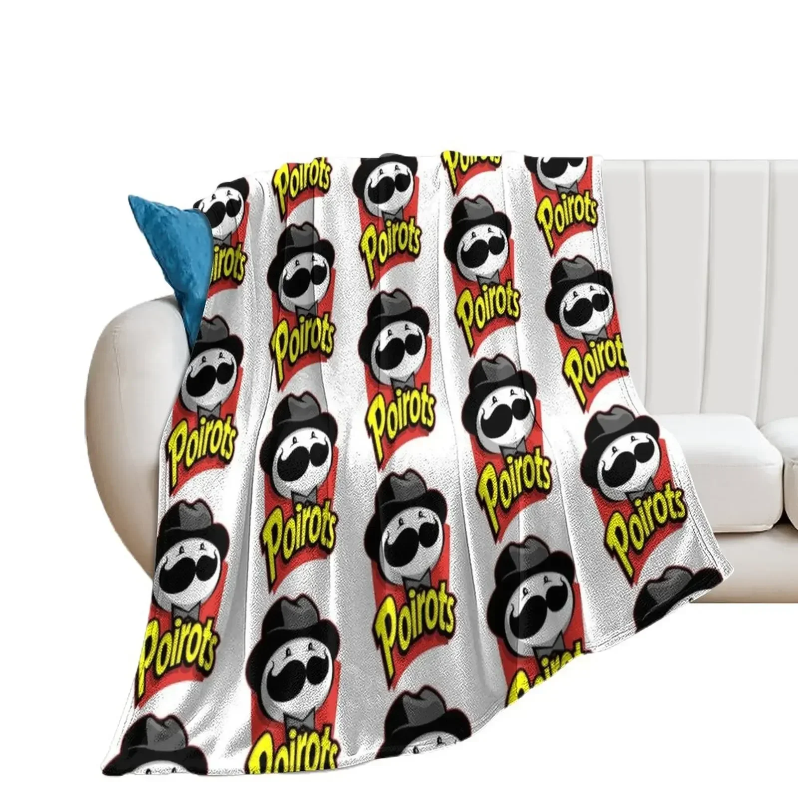 poirots mustache Throw Blanket valentine gift ideas Sofa Quilt Blankets