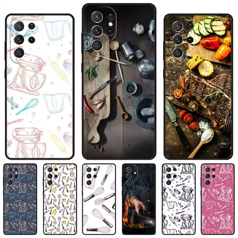 Baking Cook Chef phone case For Samsung Galaxy S24 S23 S22 Ultra Note 10 20 Plus S8 S9 S10 S20 S21 FE Cover