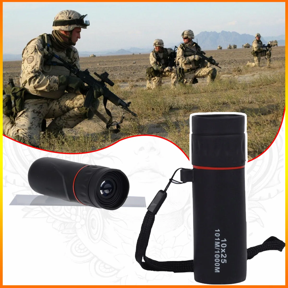 

10x25 Ultra High power portable monocular telescope HD optical BAK4 night vision telescope for camping climbing hunting & Bird