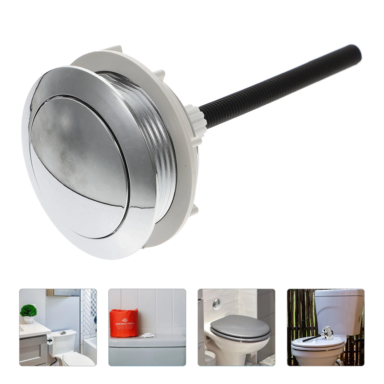 Water Tank Single Button Toilet Push Universal Flush Buttons Pneumatic Home Bathroom Accessory Abs Durable Repair