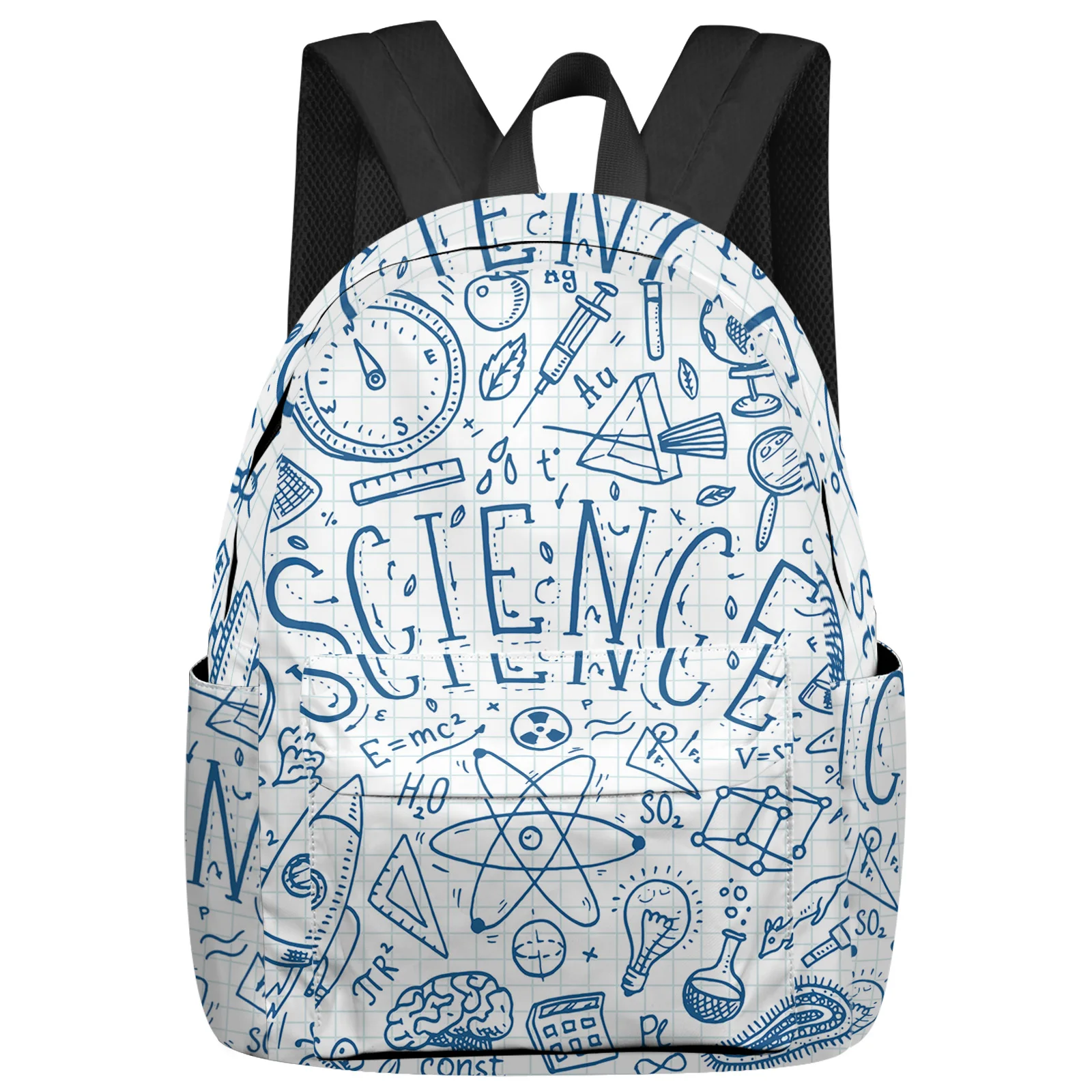 Science Rocket Microscope Planet Backpack Teenagers Student School Bags Laptop Bag Women's Casual Travel Backpack