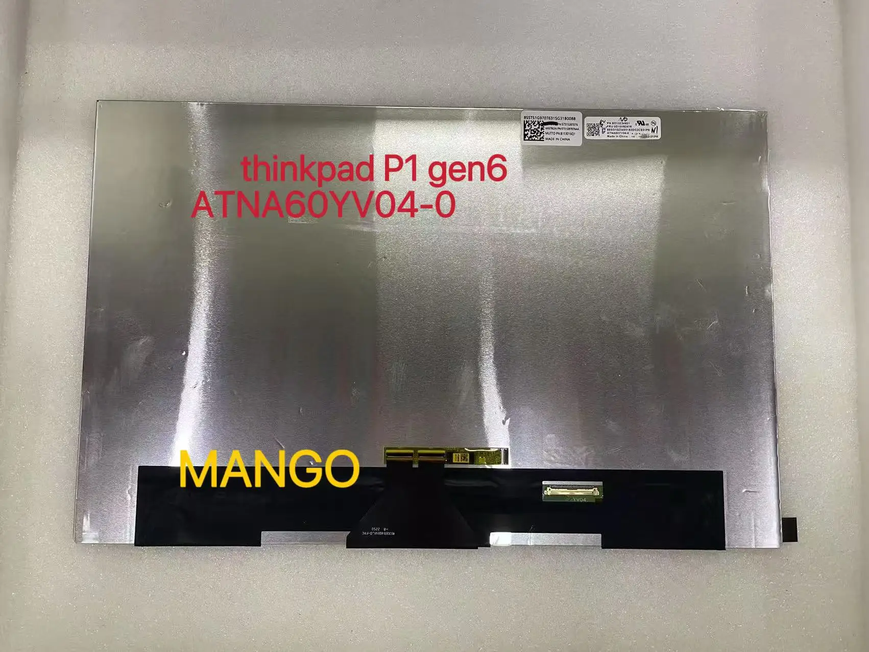ATNA60YV04-0 16.0-inch laptop OLED touch screen component 3840 × 2400 40Pin P1 Gen6