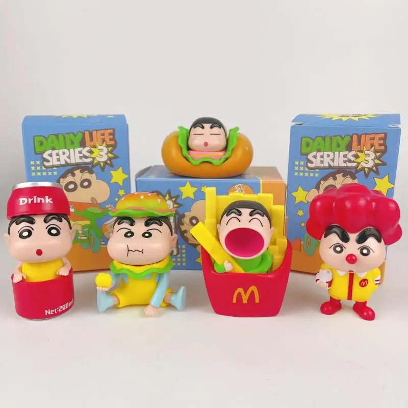 

5Pcs Crayon Shin-Chan Kawaii Anime Handmade Ornaments Cute Cartoon Doll Model Desktop Ornament Childrens Toys Gifts for Girls
