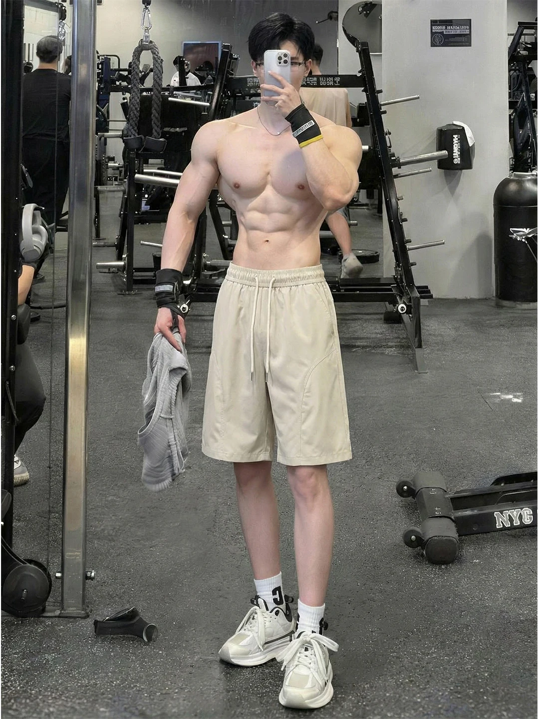 

Мужские спортивные шорты American Sle Qui Dry Outdoor Fitn из ледяного шелка, тонкие, повседневные, для спорта и отдыха, летние, рабочие.