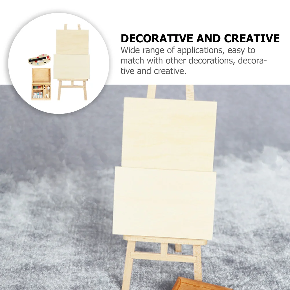 Dollhouse Painter Tabletop Easel Children's Painting Small Stand Little Furniture Miniature Model Drawing Board Ornament Wooden