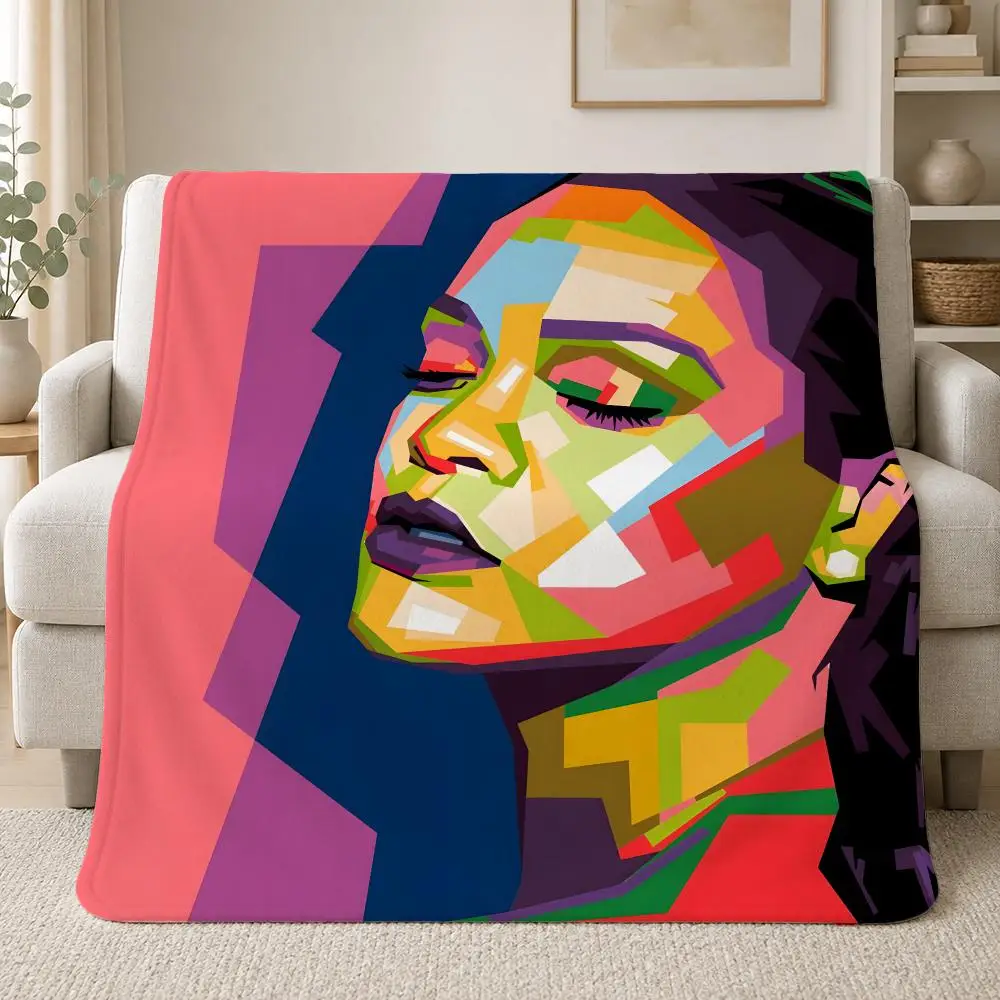 Iconic Barbadian Pop Singer Rihanna Throw Soft Plush Flannel Throw Blanket Sofa Bed Travel Home Decor