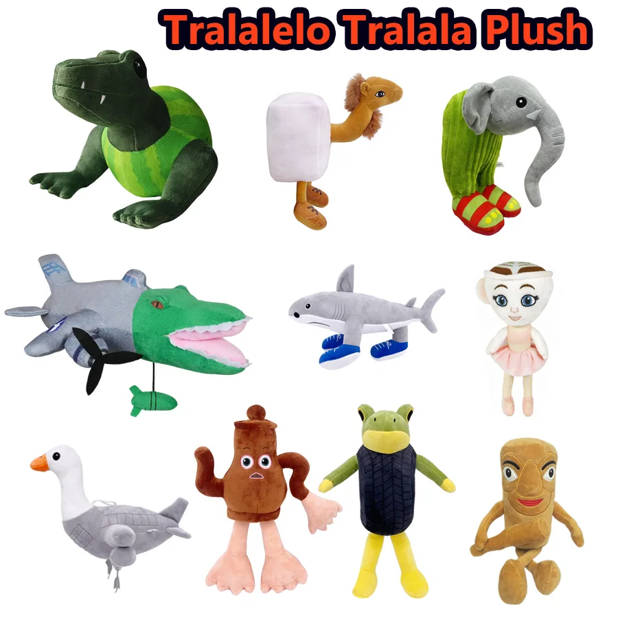 Tralalelo Tralala Plüsch Tungtung Italienisches Brainrot Al Tralala Plüschpuppe Gefülltes weiches Kissen Individuelles Spielzeug