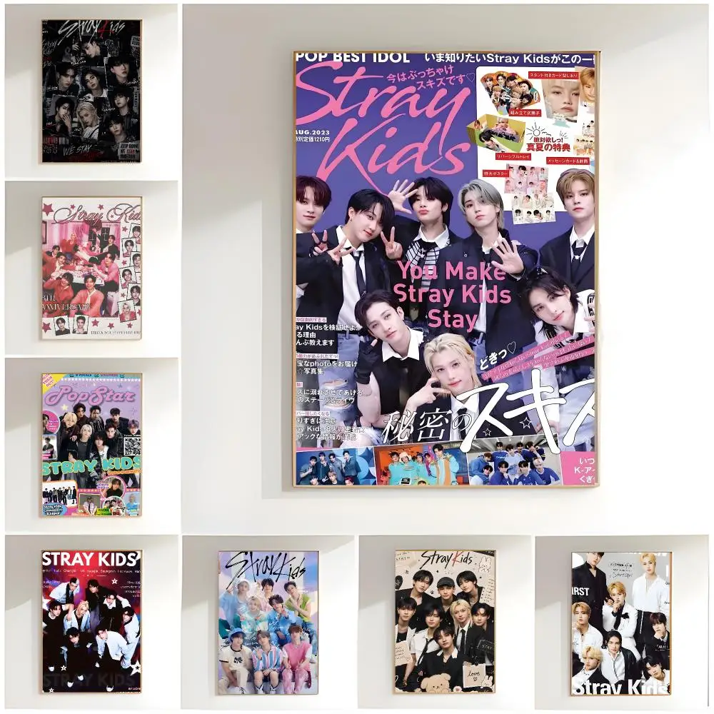 kpop group S-Stray Kids Poster Classic Wall Art  Home Decor  Peel and Stick Unframed