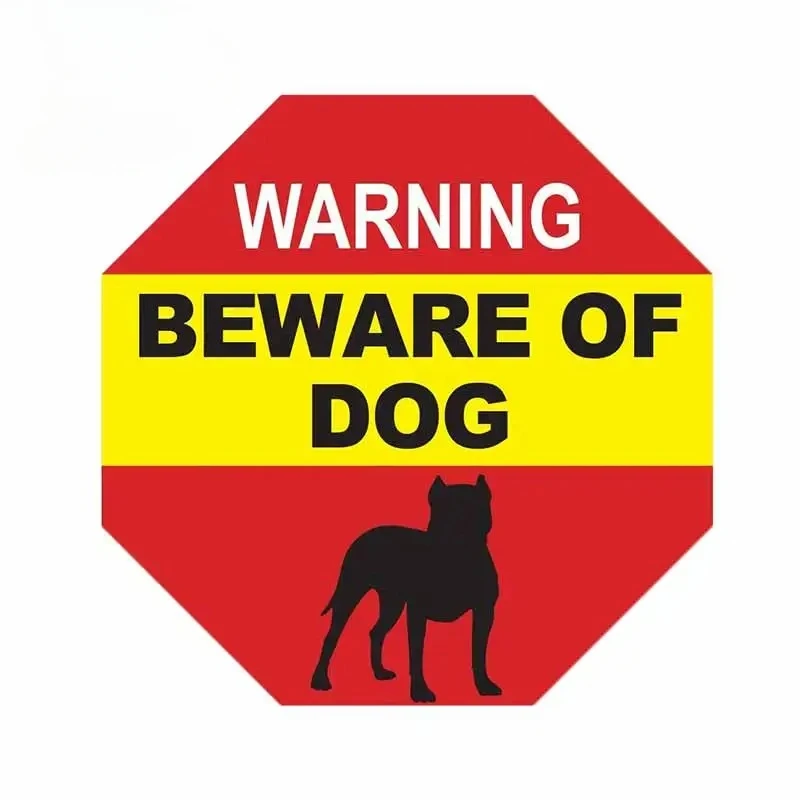 

13X13cm Beware of Pitbull Dog Warning Sign Window Sticker Dog on Premises Sign No Trespassing Window Cling PVC KK