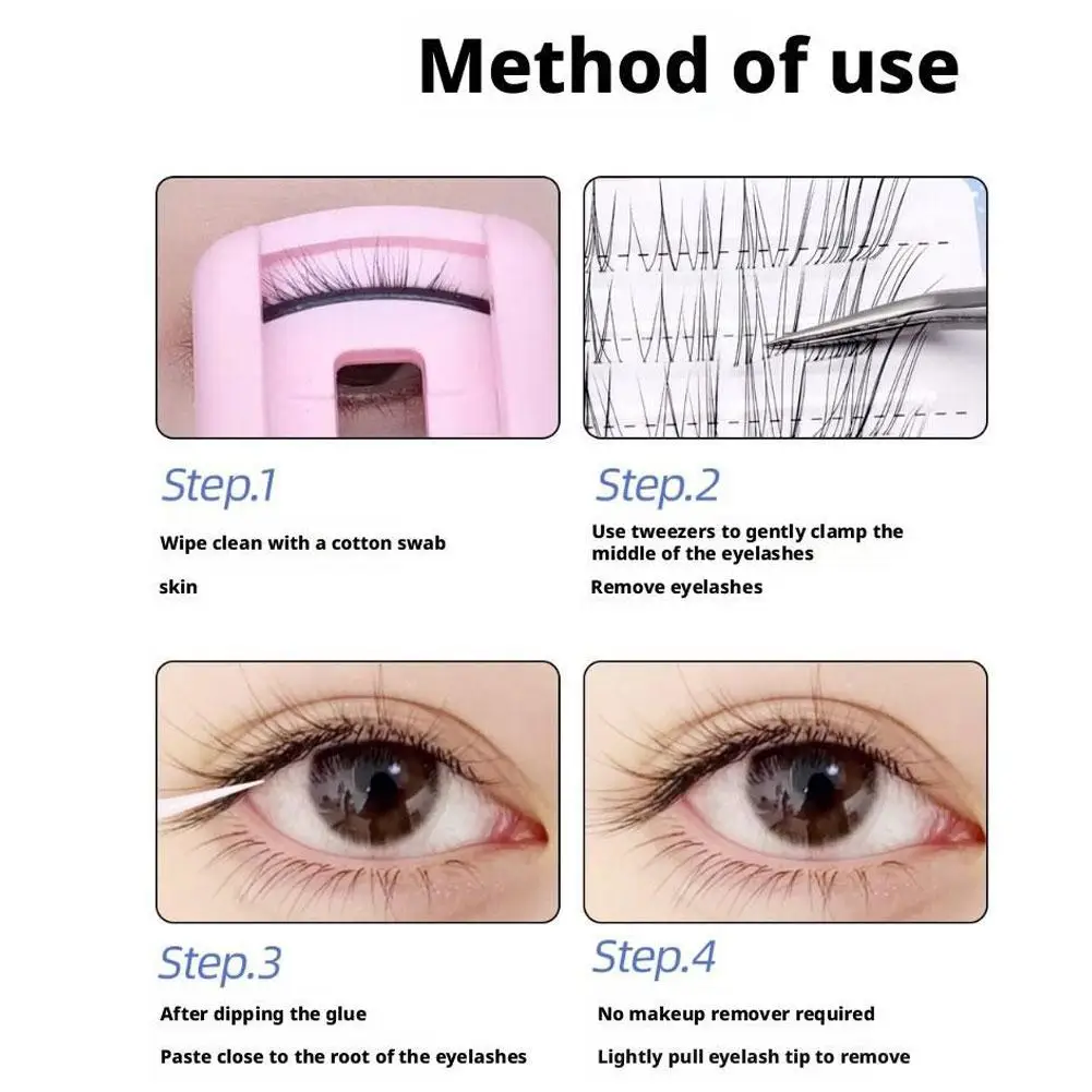 コミックナチュラルつけまつげ、斜め透明ソフトつけまつげ、ふわふわカールつけまつげ、スイートクール用1セット