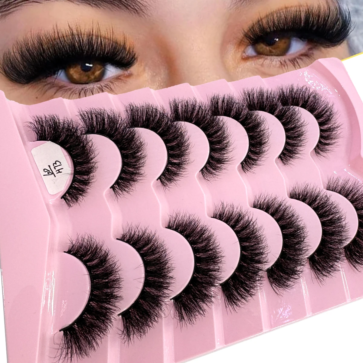 HBZGTLAD 7 pares de pestañas pestañas de visón 3D extensión de pestañas suaves gruesas y esponjosas pestañas postizas naturales maquillaje pestañas de visón