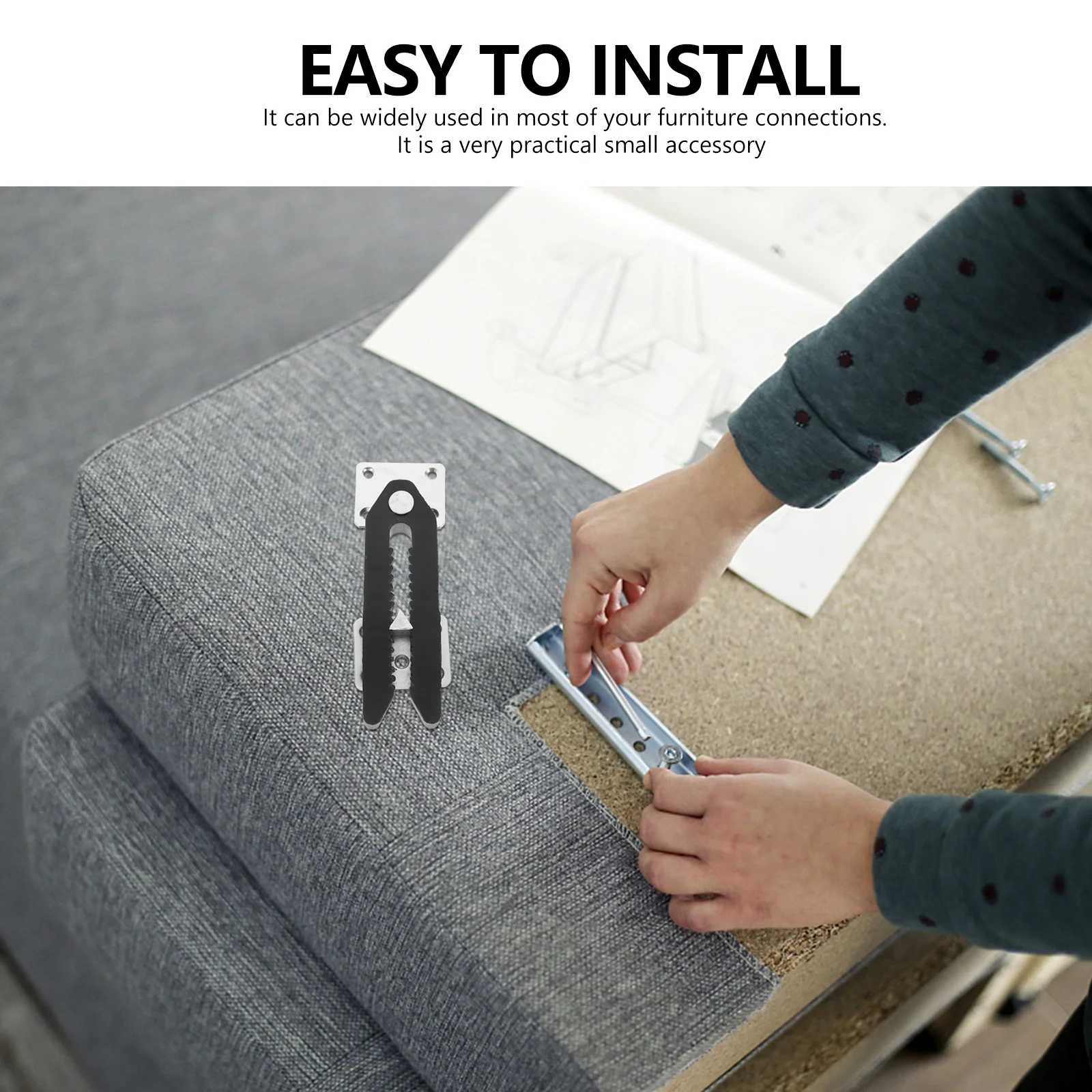 1pc Sofa Fixer Steel Connector Sectional Connectors Adjustable Furniture Joint Snap Couch clip Plastic Frame Support