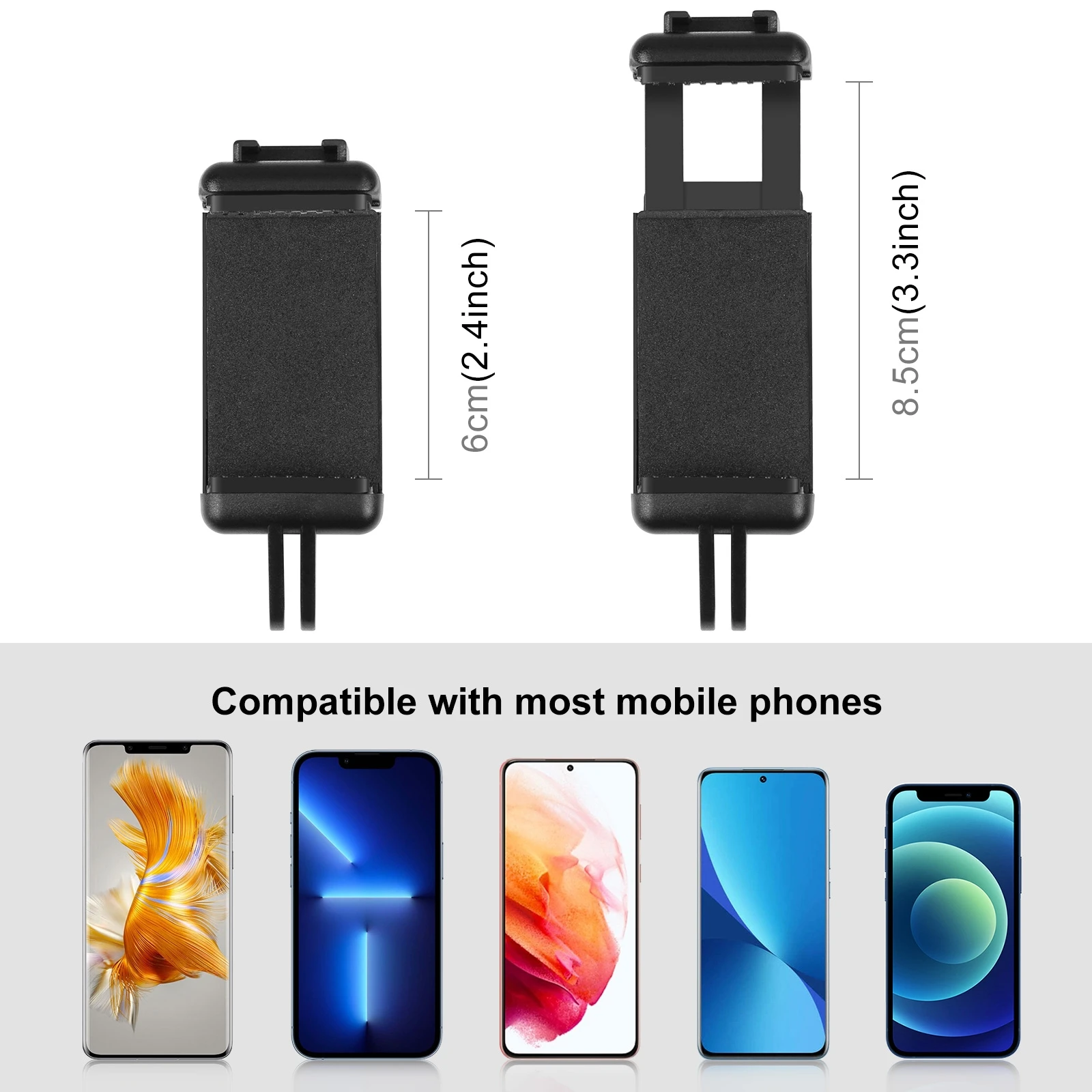 PULUZ Selfie Sticks Tripod Mount Adapter Phone Clamp for iPhone/Samsung/HTC/Sony/LG and other Smartphones