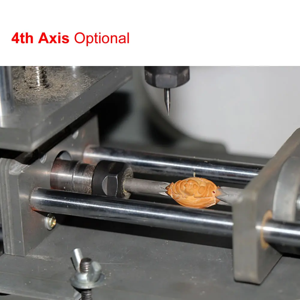 

DIY 2020 PVC Frame 4 Axis Wood Router Engraving Machine 300W Spindle Embossed Round Sculpture PCB Milling Cutting Machine