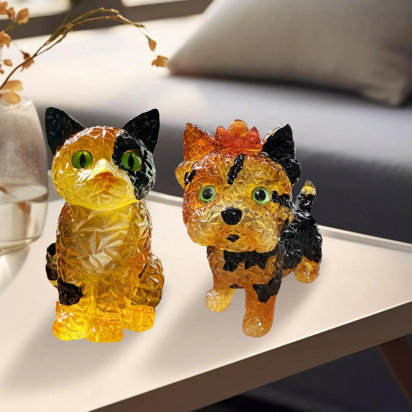 

Cat Statue Cute Resin Cat Figure Garden Ornaments for Kitchen Bedroom Offices Living Room Bathroom Meditation Reading Outdoor