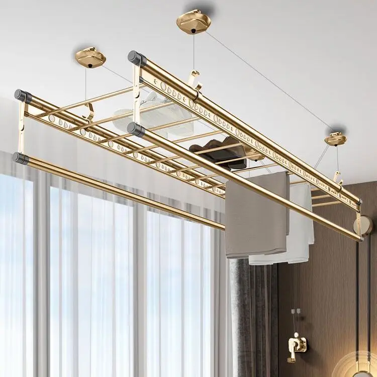 

Lifting, drying rack, balcony, hand crank, double bar type, clothes drying, indoor