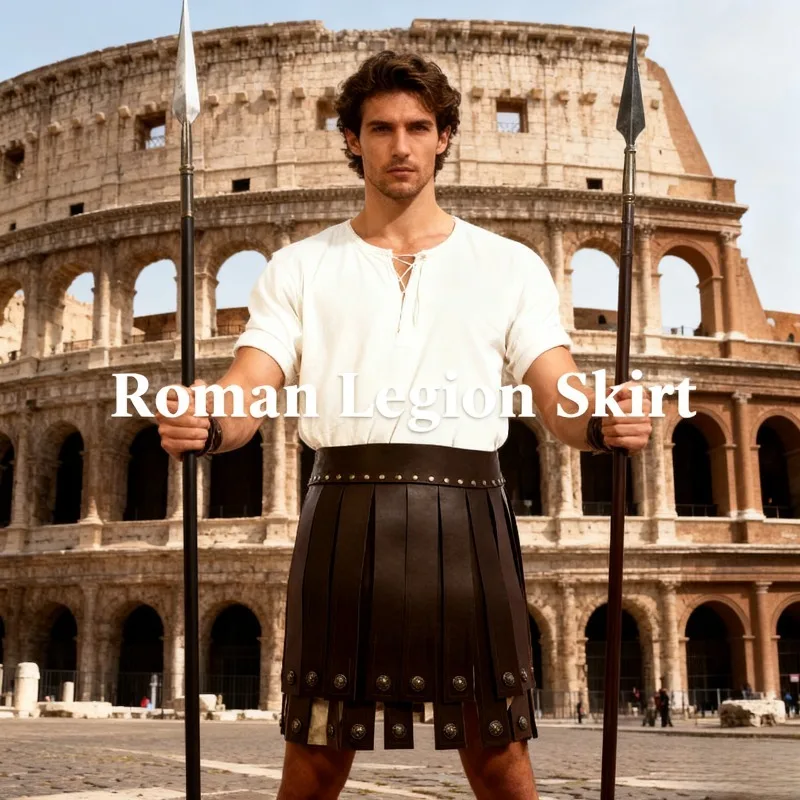 Strój Legionisty Grecko-Rzymskiego Gladiatora, Spódnica Bojowa, Strój Wojownika Średniowiecznego, Kostium Męski Damski, Pas, Zbroja, Rekwizyty na Imprezę, do Klubu