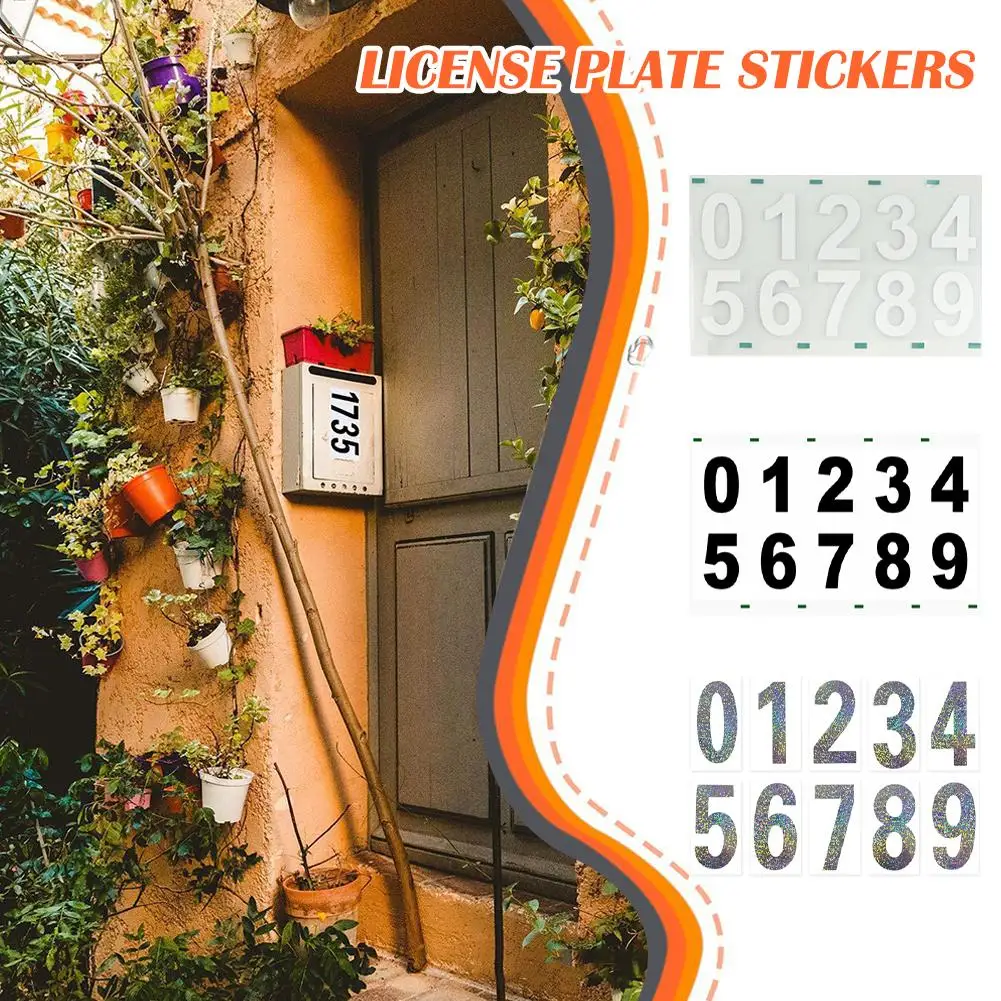 Nanofilm License Plate Sticker Waterproof Invisible Digital Sticker Reflective Digital Number Label Car Decorative Supplies