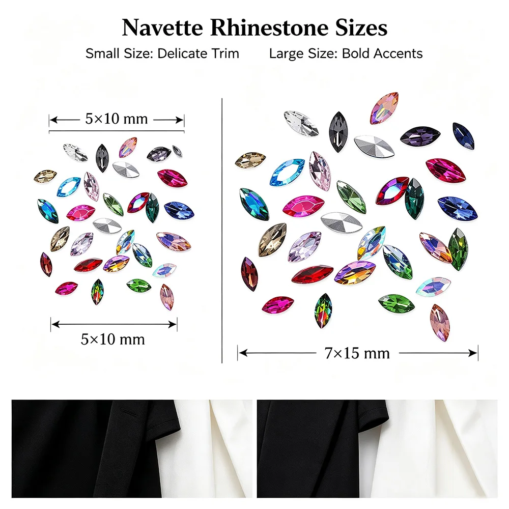 7x15mm Multi-color Marquise Shape Pointback Rhinestones Trim Shiny Crystals Strass Stones Glass Beads Glue On Rhinestones Crafts