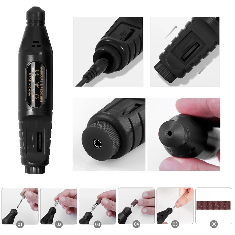 Electric Nail Drill Machine Nail Art Tools Machine Manicure Milling Cutter Nail Art Nail Drill Pen Salon Nail Equipment