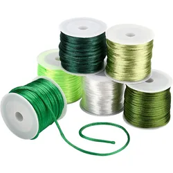 Corda di Nylon di raso verde da 2mm corda di seta a coda di ratta braccialetto stringa di perline per collana di Macrame braccialetti di amicizia Kumihimo